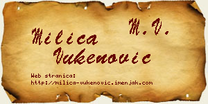 Milica Vukenović vizit kartica